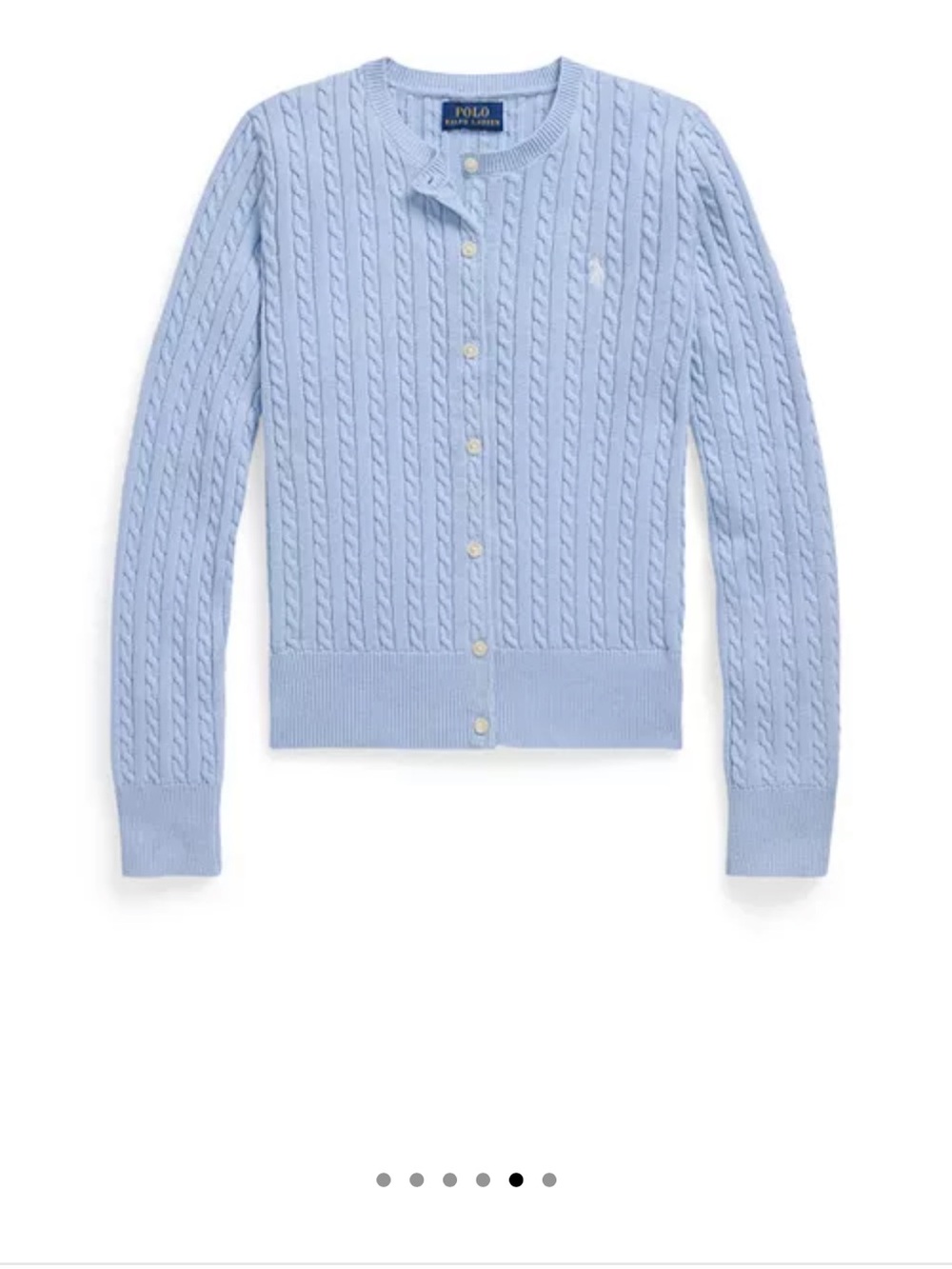 Polo by Ralph Lauren Baby Blue Cable-Knit Cardigan